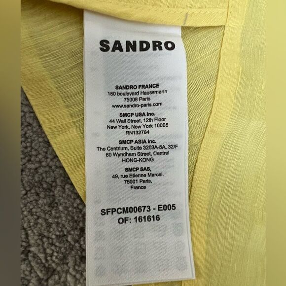 Sandro Backless Ruffled Top Sleeveless Yellow - M - Picture 14 of 15